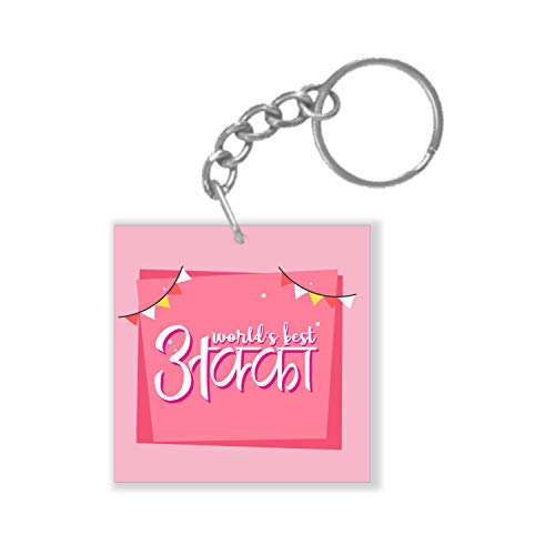 TheYayaCafe Sister Keychain World Best Akka Printed Acrylic Keyring 2.5x2.5 Inches, Bhaidooj Raksha Bandhan Birthday Gift for Sister, Sis, Didi from Brother and Bhai