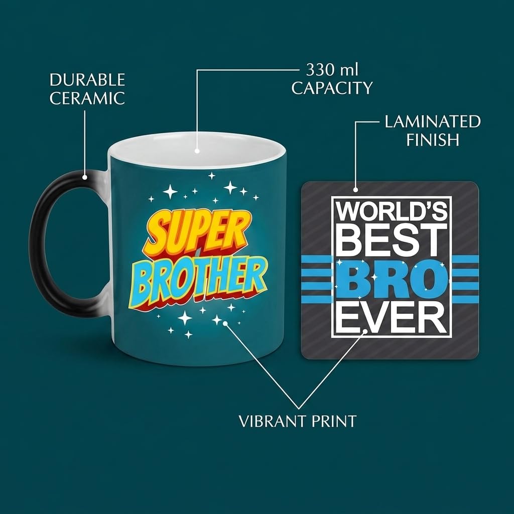 Super Brother Magic Mug, Colour-Changing Ceramic 330 ml