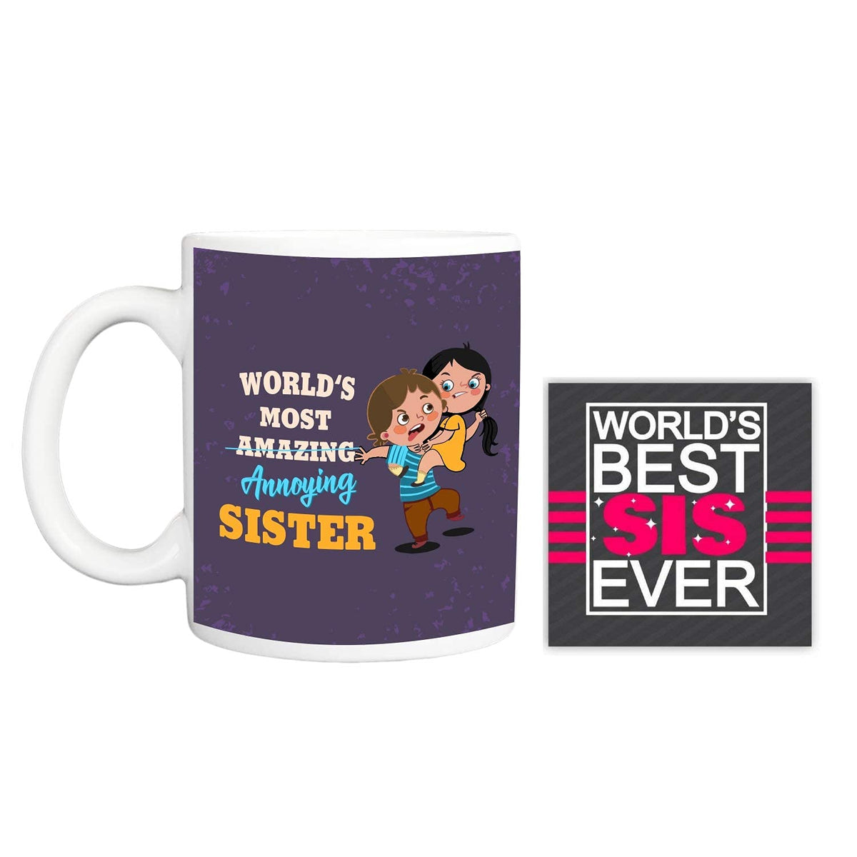 Most Annoying Sister Coffee Mug & Coaster Combo - Rakhi Gift