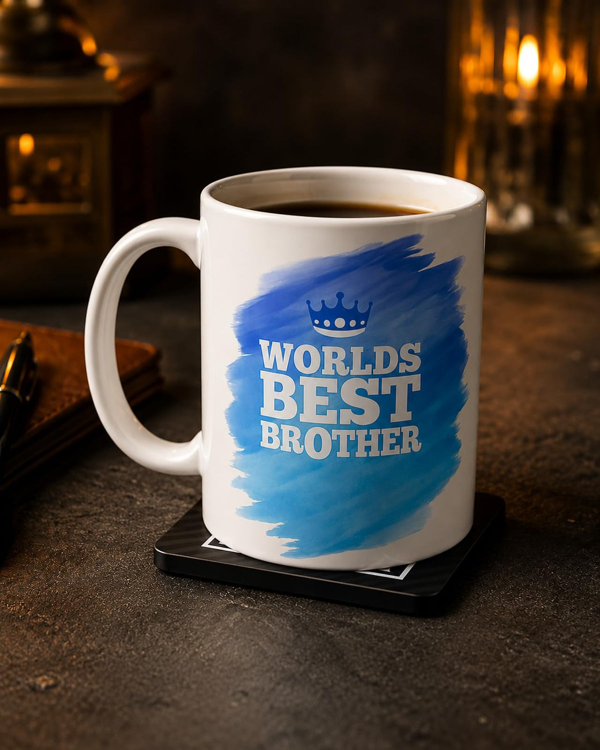 Worlds Best Brother coaster and keychain