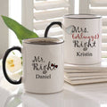 Personalised Mr & Mrs Right Couple Mugs - Set of 2 with Names