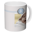 Custom Monogram Photo Mug - Personalised White Coffee Mug