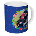 Blue Floral Birthday Photo Coffee Mug, Personalised