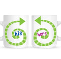 His & Hers Couple Coffee Mugs - Personalised Set of 2 for Couples