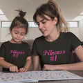 Princess No.1 & No.2 Matching Family T-Shirts for Mom and Daughter