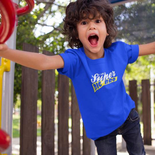 I am a Super Big Brother Boy's Printed Cotton T-Shirt