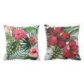 Hibiscus Floral Cushion Cover Set of 2 - Tropical Bloom Decor