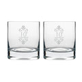 10th Anniversary Whiskey Glasses Set of 2 with Coasters