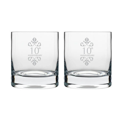 10th Anniversary Whiskey Glasses