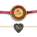 King Bro & Queen Bhabhi Wooden Rakhi Combo Pack of 2