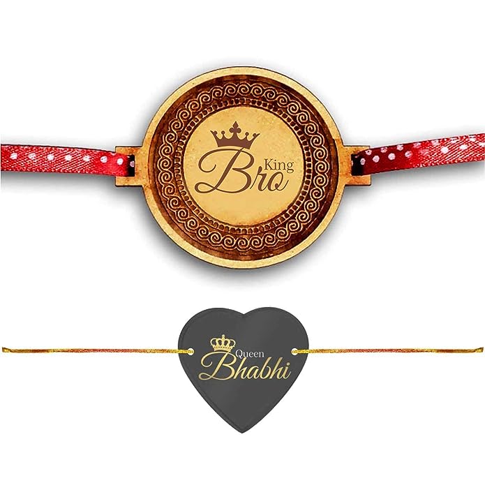 King Queen Bhaiya Bhabhi Rakhi Combo