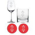 25th Anniversary Whiskey and Wine Glass Silver Jubilee Set