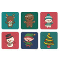 Xmas Icon Christmas Coasters, Acrylic Drink Coaster Set with Stand