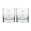 1st Anniversary Whiskey Glasses Set of 2 with Coasters