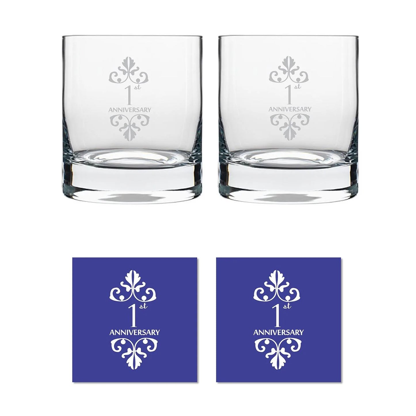 1st Anniversary Whiskey Glasses