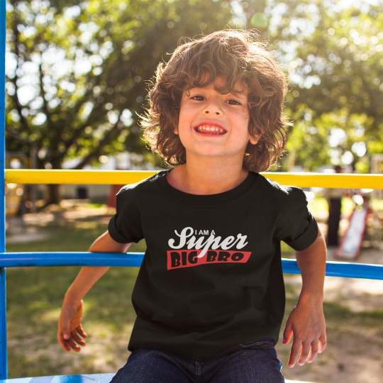I am a Super Big Brother Boy's Printed Cotton T-Shirt