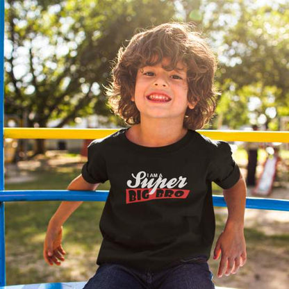 I am a Super Big Brother Boy's Printed Cotton T-Shirt