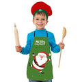 Christmas Kids Apron With Hat - Cute Dancing Santa Print
