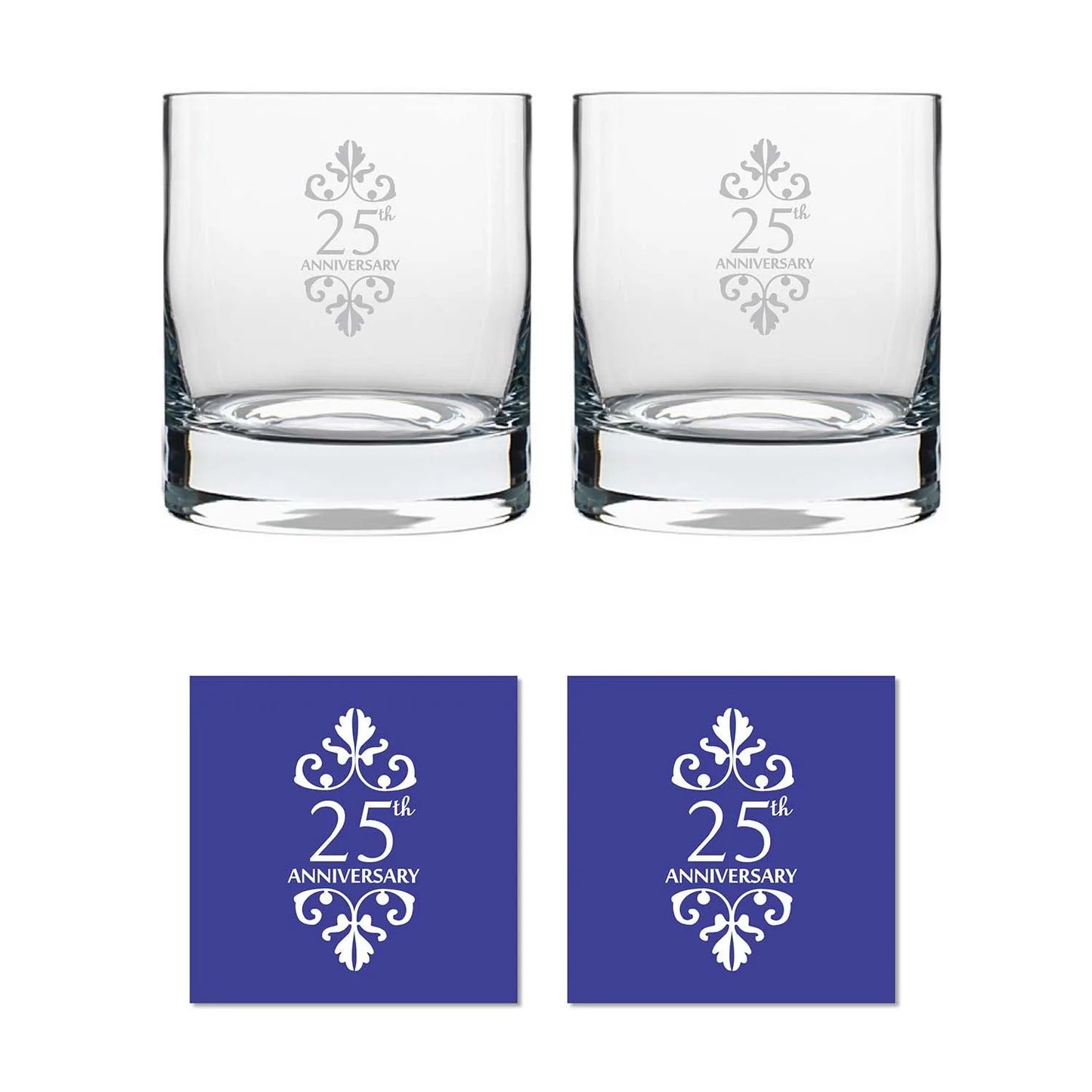 25th Anniversary Whiskey Glasses