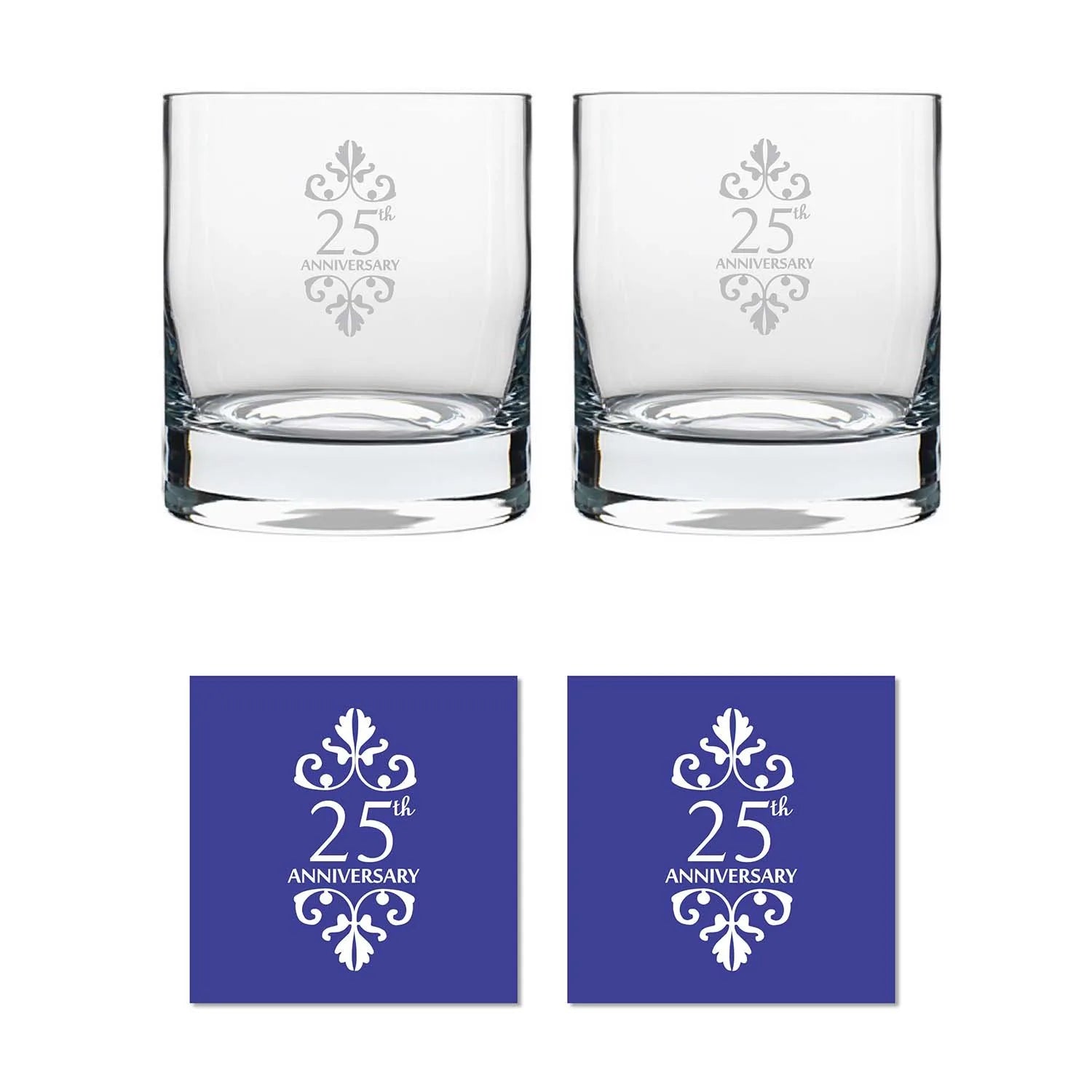 25th Anniversary Whiskey Glasses
