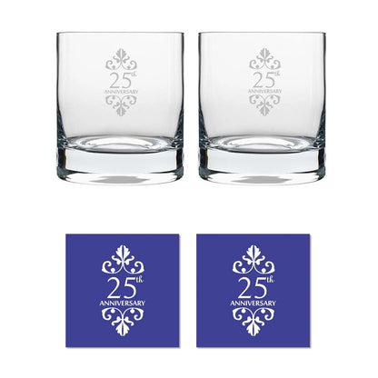 25th Anniversary Whiskey Glasses