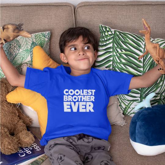 Coolest Brother Ever Printed Cotton T-Shirt