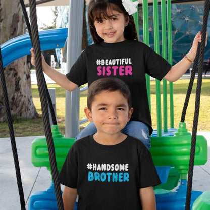 Handsome Brother Beautiful Sister Printed Cotton T-Shirt