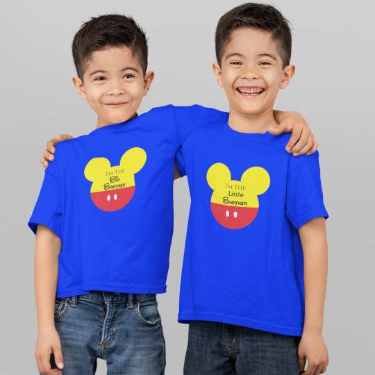 I'm The Big Brother I'm The Little Brother Printed Cotton T-Shirt