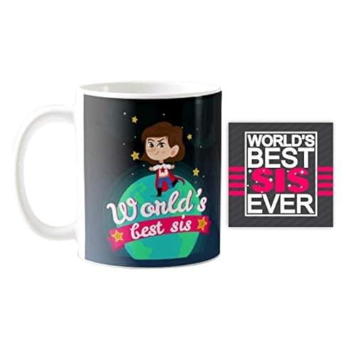 World's Best Sis Coffee Mug - Rakhi Birthday Gift 330ml
