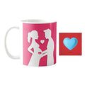 Ceramic Love Mug & Coaster for Pregnant Wife - Valentine Gift (Pink)