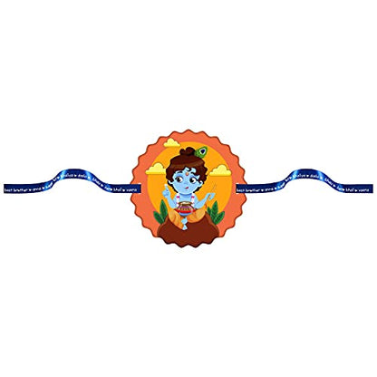 TheYayaCafe Raksha Bandhan Rakhi Bracelet for Brother Krishna Printed Satin Thread, Rakhi Gift for Bhai, Bhaia, Raksha Bandhan, Bhai Dooj