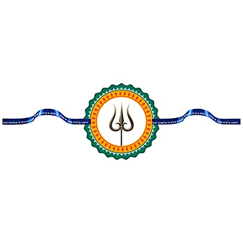 TheYayaCafe Raksha Bandhan Rakhi for Brother Shiva Trisul Printed Cute Bracelet Multicolor, Rakhi Gifts for Bhai, Bhaia, Brother from Sister for Rakhi, Raksha Bandhan, Bhai Dooj, Sibling Day