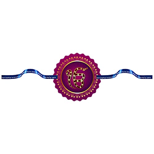 TheYayaCafe Raksha Bandhan Rakhi for Brother Ek Onkar Printed Bracelet, Satin Thread Cute Rakhi for Bhai, Younger and Kids Brothers from Sister