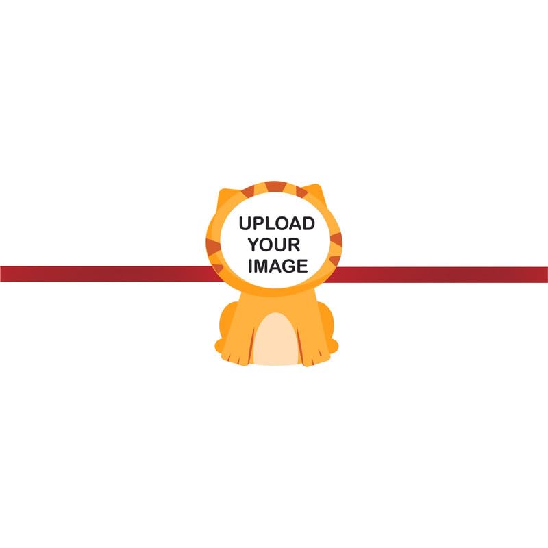 TheYaYaCafe Personalized Photo Rakhi for Brother with Roli Tika, Kids Raksha Bandhan Rakhi, Cute Design, Free Size