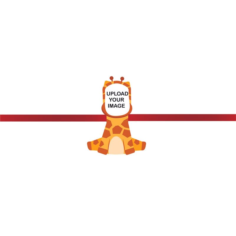 TheYaYaCafe Kids Personalized Photo Rakhi for Brother with Roli Tika, Raksha Bandhan Gift for Bhai, Cute Giraffe Design, Adjustable Fit for Boys and Girls, from Sister for Rakhi Festival