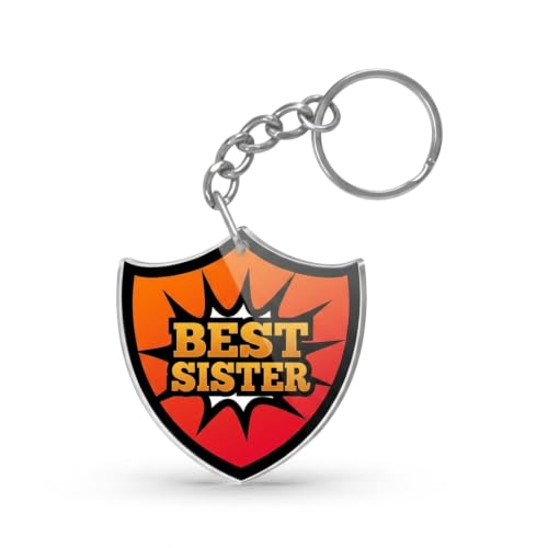 TheYayaCafe Sister Printed Acrylic Keychain Pyaari Behan 2.5x2.5 Inches (6.35 cm), Raksha Bandhan Rakhi Bhai Dooj Birthday Anniversary Gift for Sister, Behan, Didi from Brother and Sister