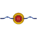 TheYayaCafe Printed Rakhi Bracelet for Brother Ek Onkar Design, Raksha Bandhan Gift for Bhai, Bhaia, Brother from Sister, Multicolor Satin Thread, Approx 1.5 Inch Dial.