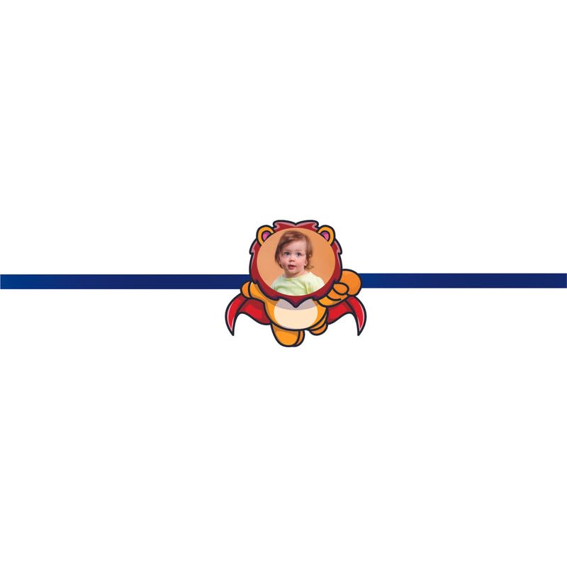 TheYaYaCafe Kids Personalized Photo Rakhi for Brother with Roli Tika, Raksha Bandhan Gift for Little Brother, Cute Super Hero Design, Adjustable Bracelet Size