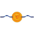 TheYayaCafe Rakhi for Brother Ek Onkar Printed Satin Rakhi Bracelet Yellow, Raksha Bandhan Gift for Bhai, Bhaia, Brother from Sister, Kids, Men, 1.5 Inch Dial