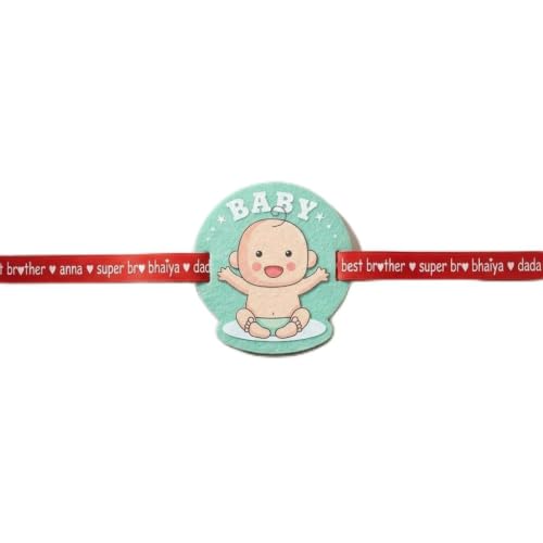 TheYayaCafe Rakhi for Baby Brother, Printed Kids Rakhi Raksha Bandhan, One Size (RK0150_0163), Raksha Bandhan Gift for Brother
