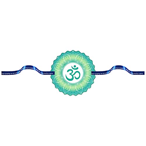 TheYayaCafe Rakhi for Brother Printed Om Rakhi Bracelet Sky Blue (1.5 Inch Dial), Raksha Bandhan Gift for Bhai, Brother, Bhaiya from Sister
