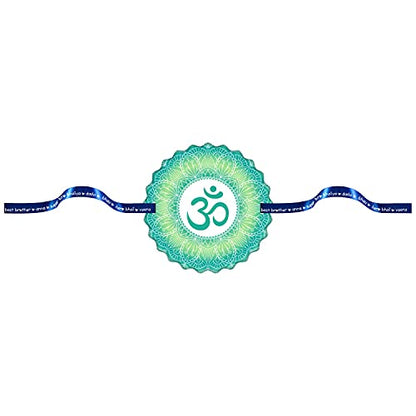 TheYayaCafe Rakhi for Brother Printed Om Rakhi Bracelet Sky Blue (1.5 Inch Dial), Raksha Bandhan Gift for Bhai, Brother, Bhaiya from Sister