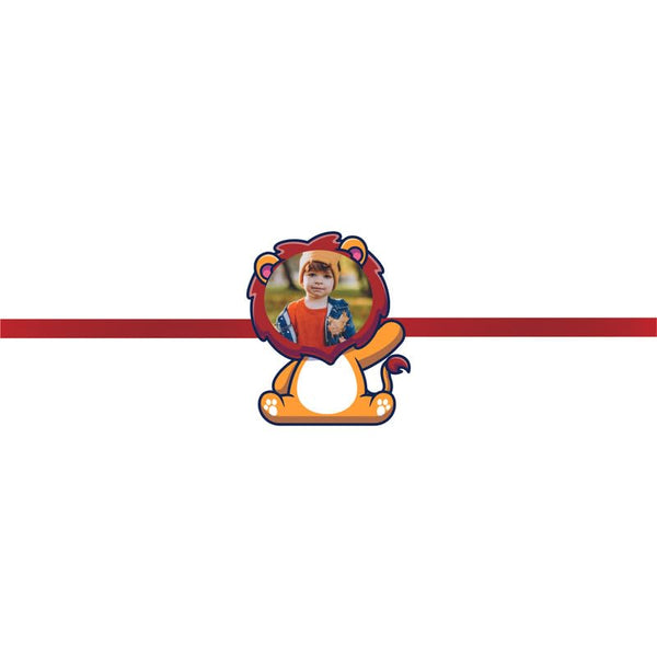 TheYaYaCafe Kids Personalized Photo Printed Rakhi for Brother with Roli Tika, Raksha Bandhan Gift for Brother Bhai from Sister, Cute Kid-Friendly Design, 1 Rakhi Set