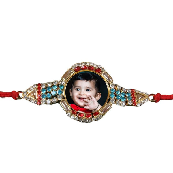 TheYaYaCafe Personalized Rakhi for Brother with Roli Tika, Raksha Bandhan Gift for Bhai, Custom Photo Rakhi for Kids