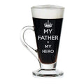 My Father My Hero Engraved Glass Tea Cup with Coaster