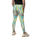 Abstract Leaves Printed Leggings for Women