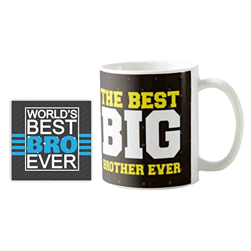 Best Big Brother Ever Mug & Coaster Set - Rakhi Gift, 330 ml