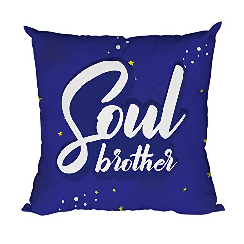 TheYayaCafe Rakhi Gift Cushion Cover for Brother Printed Canvas Cotton 16x16 Inches (40x40 cm), Birthday Raksha Bandhan Bhai Dooj for Bhai, Brother, Bro from Sister and Kids