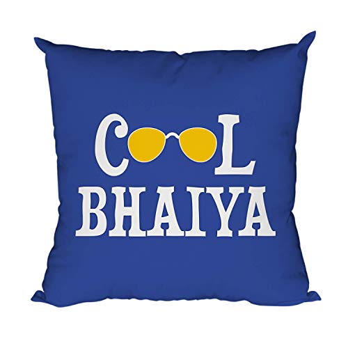TheYayaCafe Brother Printed Cushion Cover Cool Bhaiya 16x16 Inches (40x40 cm), Rakhi Birthday Bhaidooj for Brother, Bhai, Bhaiya from Sister and Kids