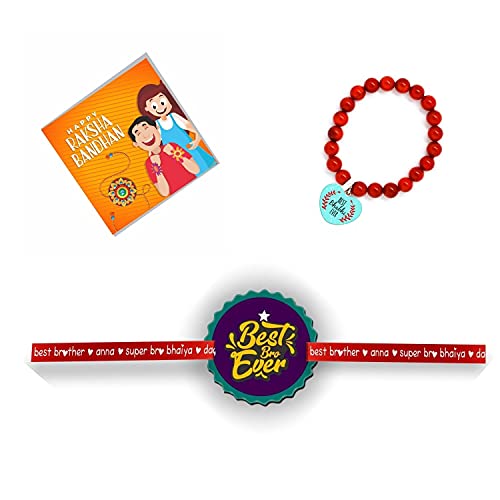 Best Bro Ever & Best Bhabhi Ever Beads Rakhi - Set of 2